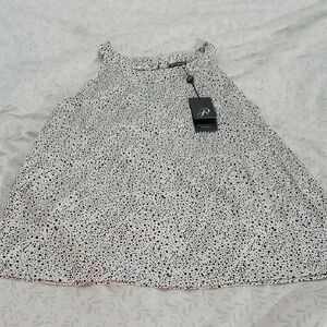 Adrianna Papell Black and White Polka Dot Blouse